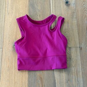 Lululemon Magenta Crop with Built-in Sports Bra